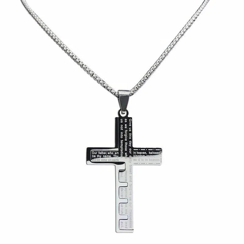 Personalized Cross Pendant Necklace – Choose Gold, White, or Black, Stylish and Versatile