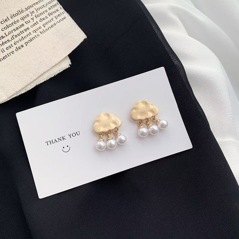 Gold and Silver Cloud 10-15mm Freshwater Pearl Fashion Drop Earrings – Gift Idea