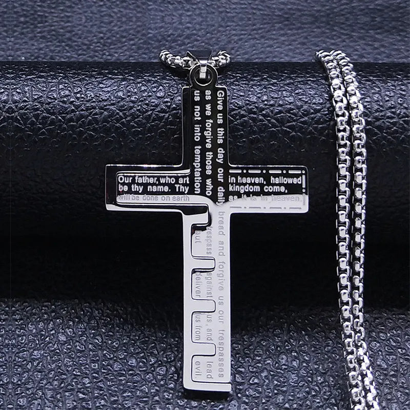 Personalized Cross Pendant Necklace – Choose Gold, White, or Black, Stylish and Versatile