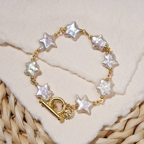 Star 12mm Freshwater Pearl Bracelet, 6.5" + 2" extender