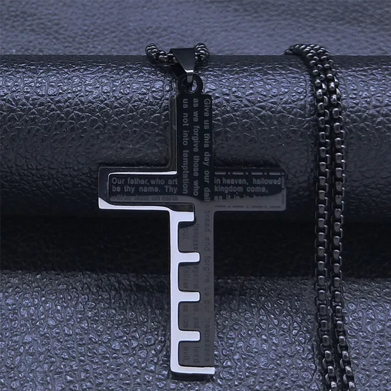 Personalized Cross Pendant Necklace – Choose Gold, White, or Black, Stylish and Versatile