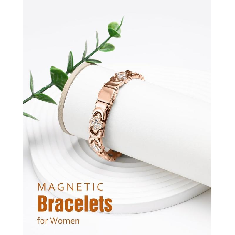 Luminacore Women's Gold/Silver/Rose Gold Pure Copper Bracelet, Pure Copper Magnetic Bracelet with 3500 Gauss Effective Magnets