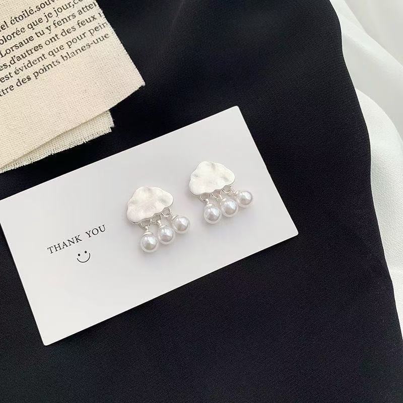 Gold and Silver Cloud 10-15mm Freshwater Pearl Fashion Drop Earrings – Gift Idea
