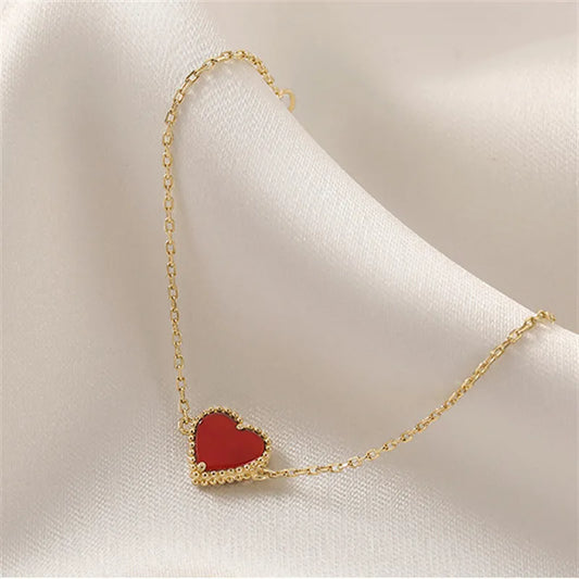 Gold Ruby Heart Fashion Bracelet – A Romantic Gift