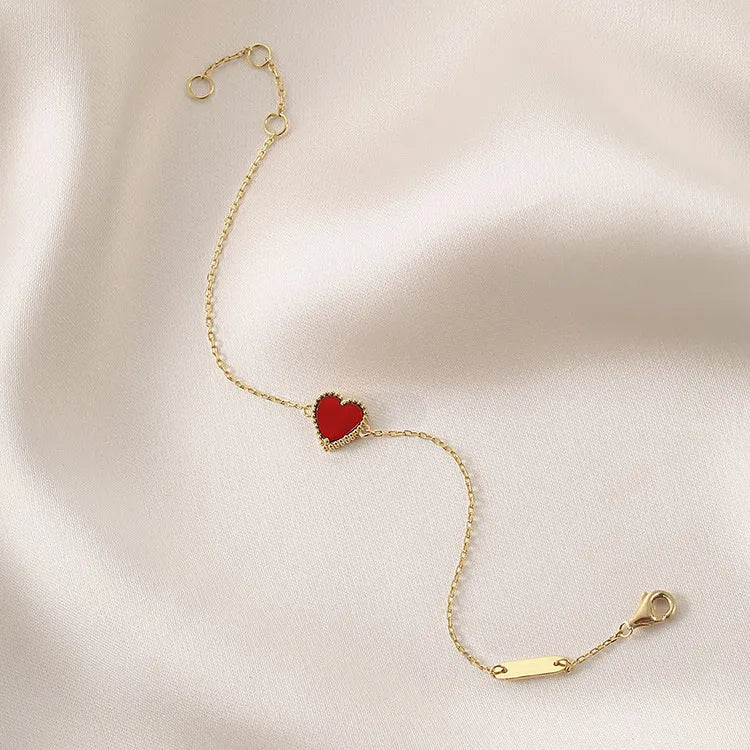 Gold Ruby Heart Fashion Bracelet – A Romantic Gift