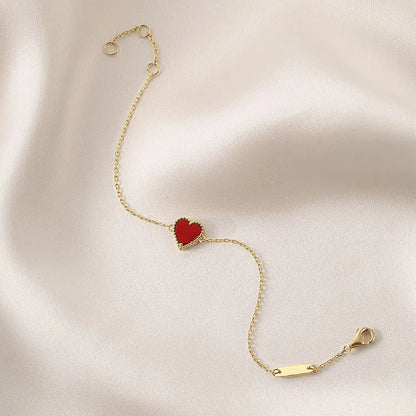 Gold Ruby Heart Fashion Bracelet – A Romantic Gift