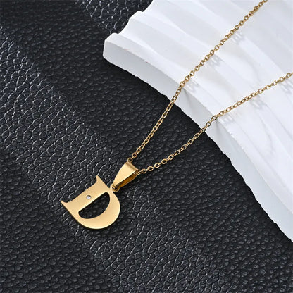 Gold 26 Letters Simple Pendant Necklace – Available in Different Letters