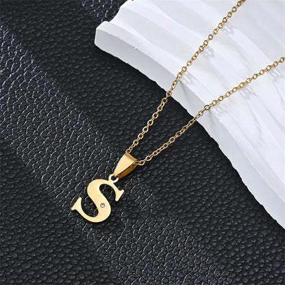 Gold 26 Letters Simple Pendant Necklace – Available in Different Letters