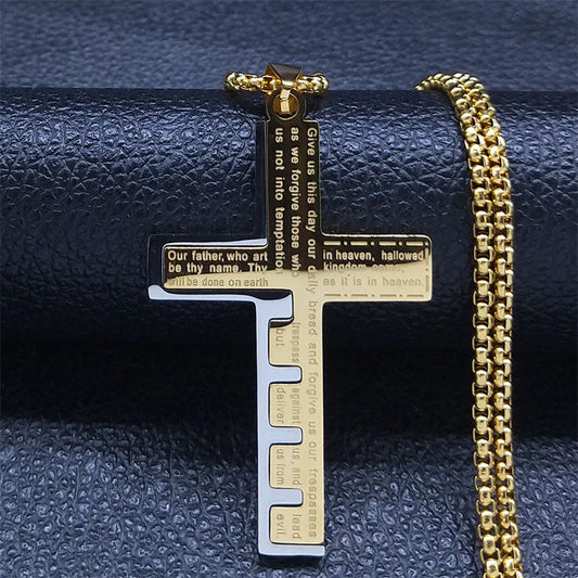 Personalized Cross Pendant Necklace – Choose Gold, White, or Black, Stylish and Versatile