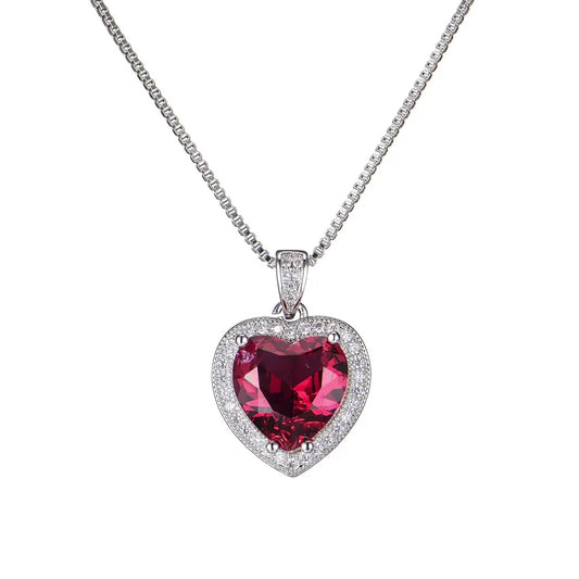 Silver Romantic Heart-Shaped Fashion Pendant Necklace with Zircon