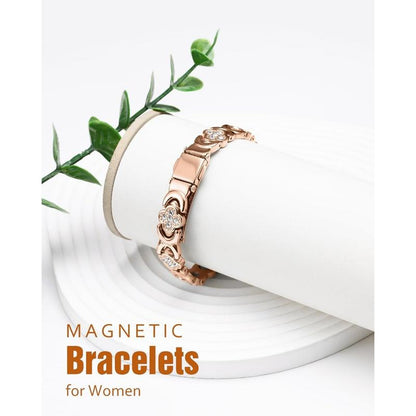 Luminacore Women's Gold/Silver/Rose Gold Pure Copper Bracelet, Pure Copper Magnetic Bracelet with 3500 Gauss Effective Magnets