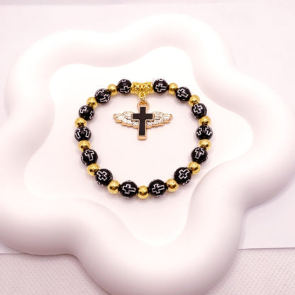 Unisex Angel Cross Bracelet – Elegant and Meaningful Design