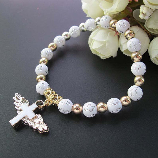 Unisex Angel Cross Bracelet – Elegant and Meaningful Design