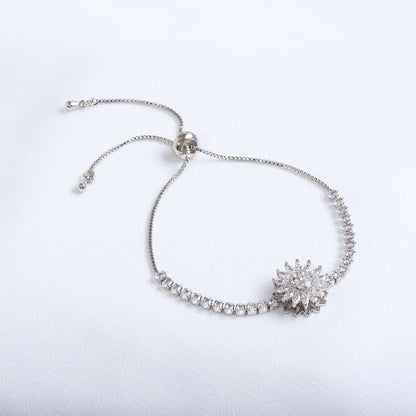 Women's Gold and Silver Spinning Sunflower Bracelet – Stress Relief and Relaxing Jewelry