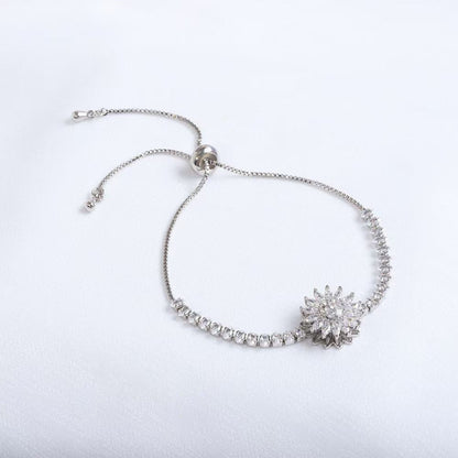 Women's Gold and Silver Spinning Sunflower Bracelet – Stress Relief and Relaxing Jewelry