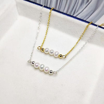 4mm Round Pearl Bracelet - Available in Gold and White