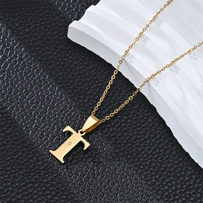 Gold 26 Letters Simple Pendant Necklace – Available in Different Letters