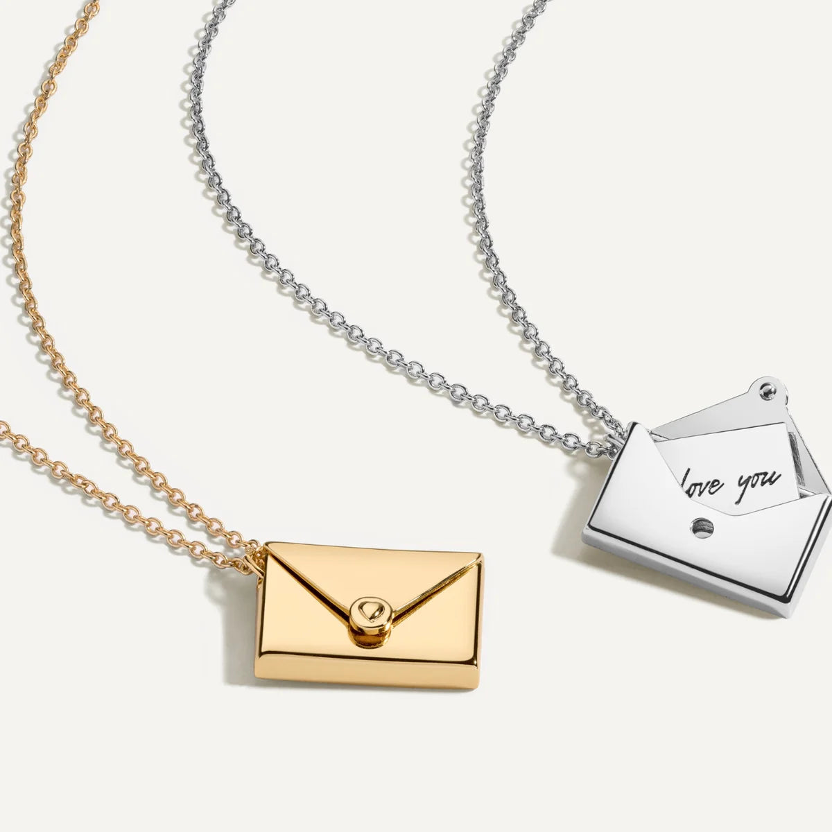 LOVE Letter Pendant Necklace – Couple's Symbol of Love, Available in Gold or Silver